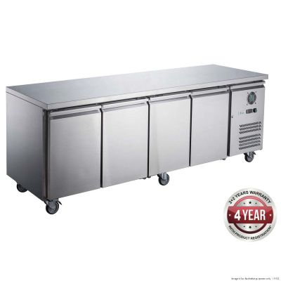 F.E.D. FED-X S/S Four Door Bench Fridge - XUB6C22S4V