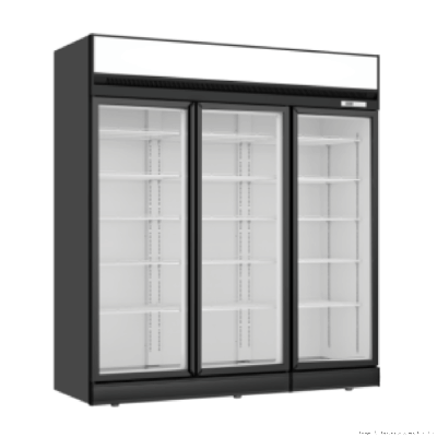 F.E.D Thermaster LG-1563DF Black Upright Three Glass Door Freezer 