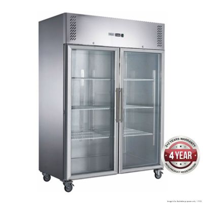 F.E.D. FED-X S/S Two Full Glass Door Upright Fridge - XURC1200G2V