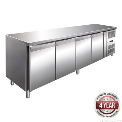 F.E.D. Temperate Thermaster GN4100TN Tropicalised Four Door Under Bench Fridge