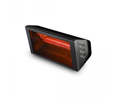 Varmatec RADIANT BLACK Single Infrared Wall-Mounted Heater with Corrosion-Resistant Black Waterproof Design and On/Off Switch Controls