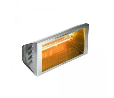 Varmatec SEASIDE Single Infrared Wall-Mounted Stainless Steel Heater with Corrosion-Resistant Waterproof Design and On/Off Switch Controls