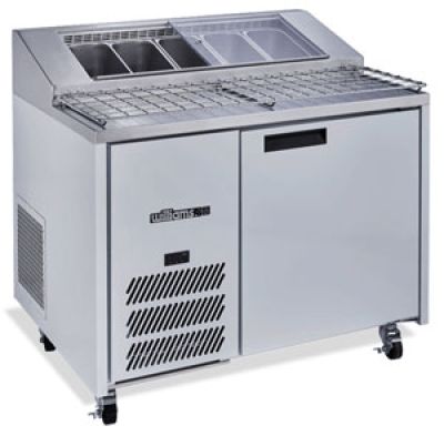 Jade Pizza - One Door Stainless Steel Pizza Prep Counter Refrigerator With Blown Air Well  HJ1PCBASS