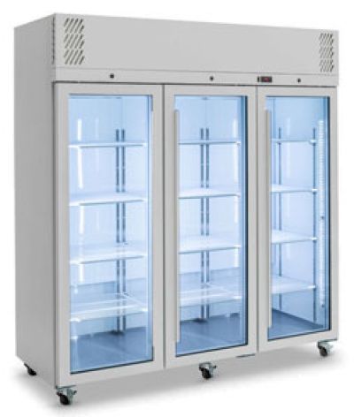 Pearl - Three Door Stainless Steel Upright Display Refrigerator  HP3GS