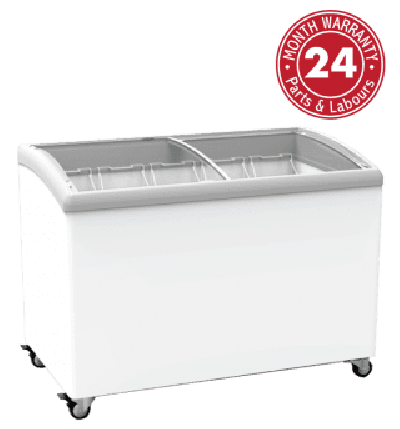 Exquisite SD400 Curved Glass Display Chest Freezers