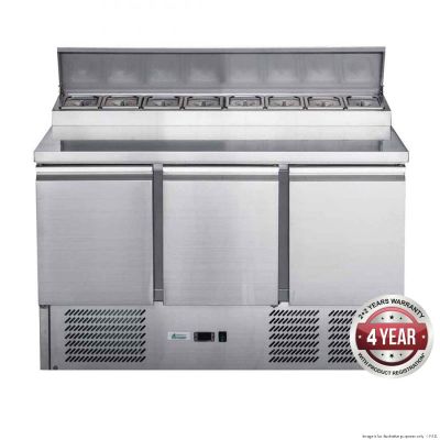 F.E.D. XGNS1300D FED-X Three Door Salad Prep Fridge 