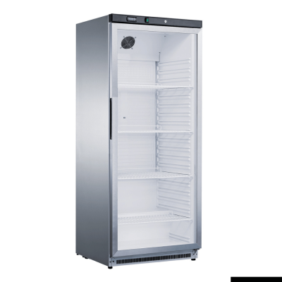 F.E.D Thermaster XR600SG Stainless Steel Upright Static Display Fridge 