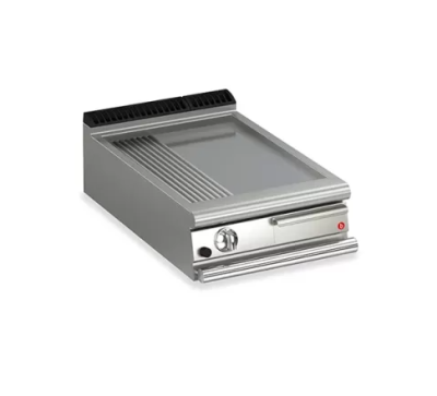 Baron Professional Italy | Q90FT/G620 | Queen9 Countertop Gas Flat/Ribbed Mild Steel Griddle Plate - 600mm
